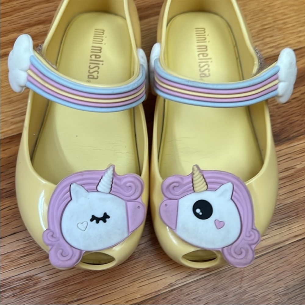 Yellow Mini Melissa Winking Unicorn 7 & Rainbow Cat Jack 8 - Picture 3 of 14